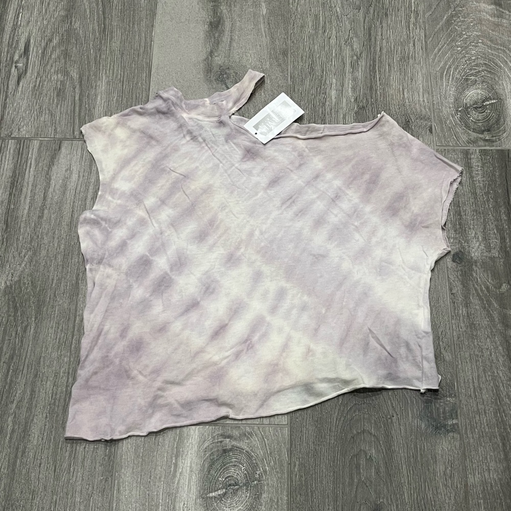NWT RTA asymmetric tie dye muscle tee - XS